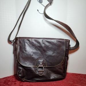 Jack Georges Voyager Collection Brown Leather Saddle Bag